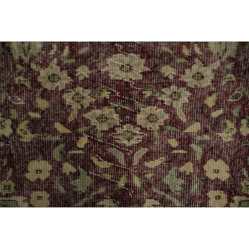 Hand Knotted Oriental 100% Wool Carpet Transitional Floral Brown Anatolian Area Rug - 9' 2'' X 5' 10''