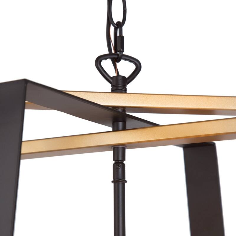 Modern Black Gold 4-light Chandelier Geometric Large Pendant Lights