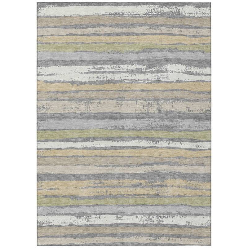 HomeRoots Striped Transitional Rectangle Outdoor Rug