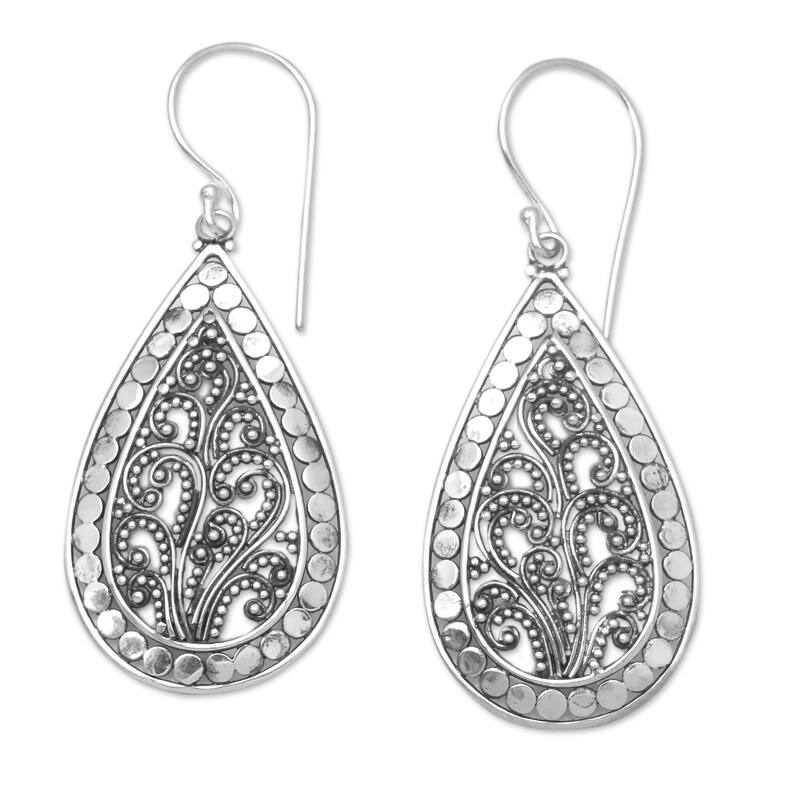Novica Handmade Seraphim Of Love Sterling Silver Dangle Earrings
