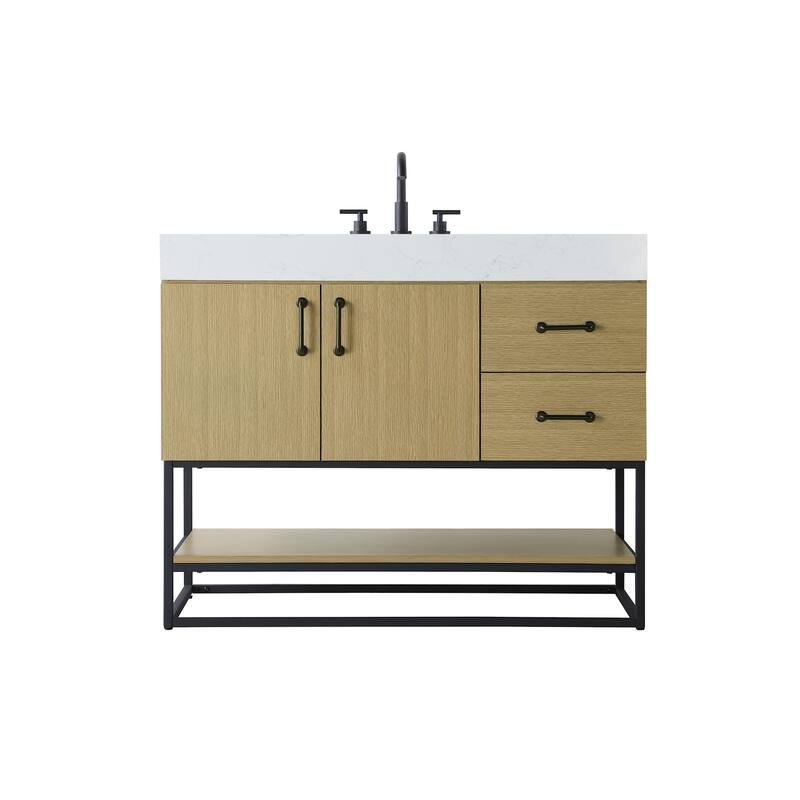 Elegant Lighting VF29242 Caroline 42" Free Standing Single Basin - Honey Brown