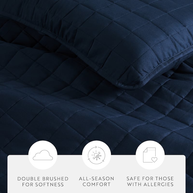 Becky Cameron Premium Ultra Soft Square Quilted Coverlet Set