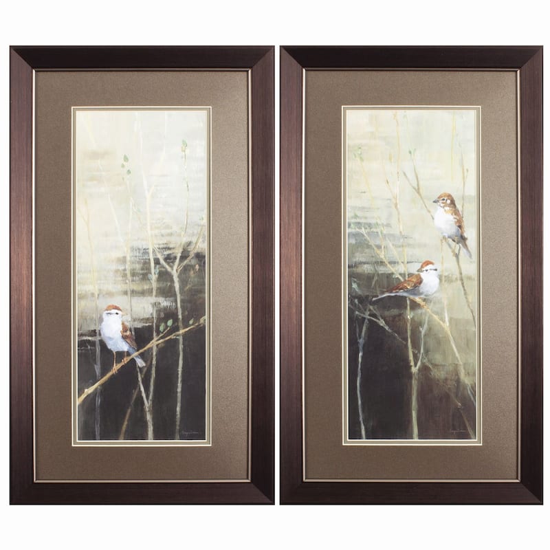 Sparrows Dusk S/2 Framed Art Under glass - 27 X 15 X 1