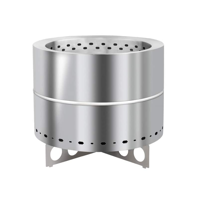 19.3 in. W Stainless Steel Smokeless Stove with Handle and Base with Storage Bag