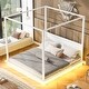 preview thumbnail 12 of 36, Canopy Bed Frame with Headboard, 4 Posters Wooden Bed Frame, No Box Spring Needed, Mattress Foundation Platform Bed for Kids