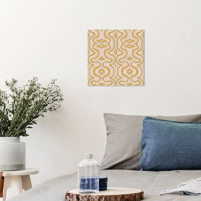 Wynwood Studio Canvas Abstract Updated Retro Orange and Light Orange Bohemian & Eclectic Wall Art Canvas Print