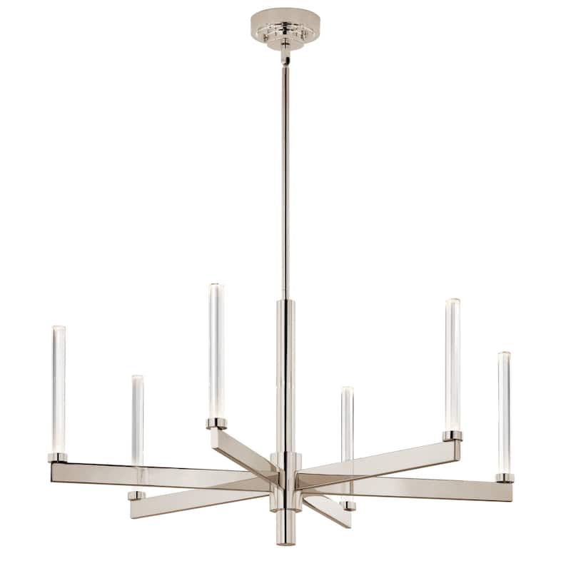 Kichler Lighting Sycara 36.25 in. 6-Light Integrated LED Chandelier - Polished Nickel - 36.25 in