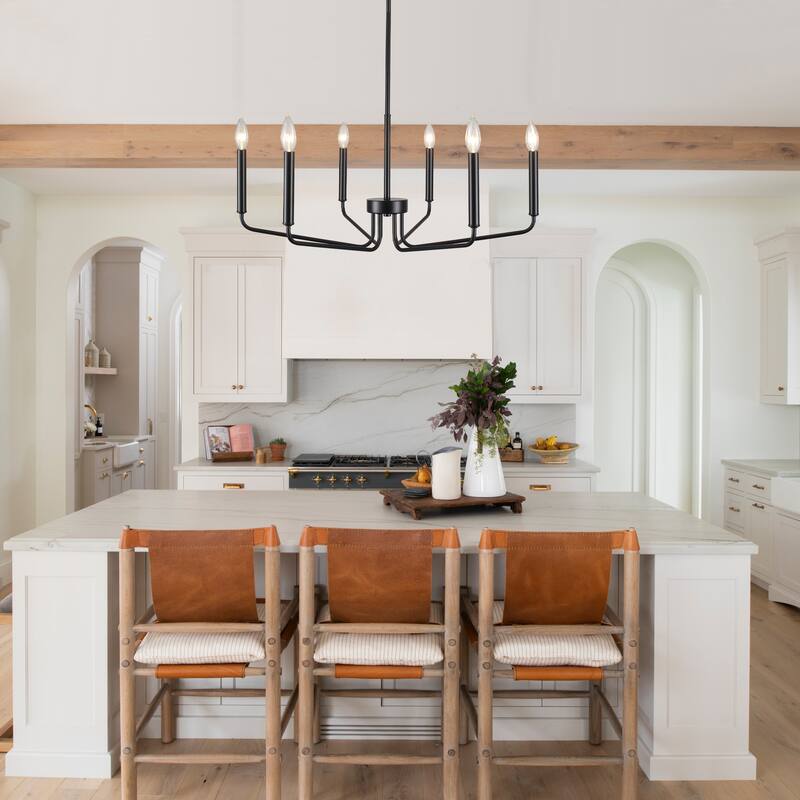 6-Light Rustic Candle Style Chandelier for Dining Room, Farmhouse Chandelier for Dining Room Living Room Bedroom Kitchen