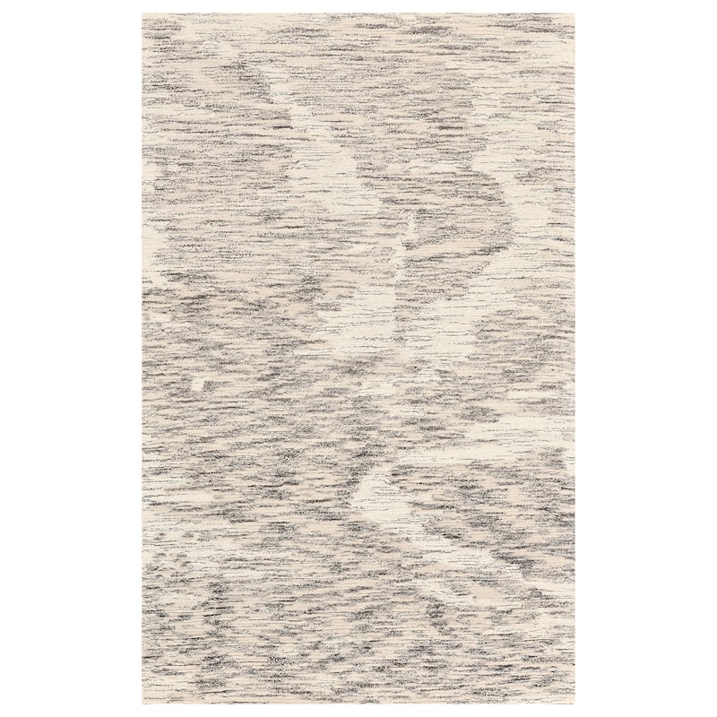 Mohave Ivory and Charcoal Abstract Hand-Hooked Area Rug 2' x 3' - 9x12