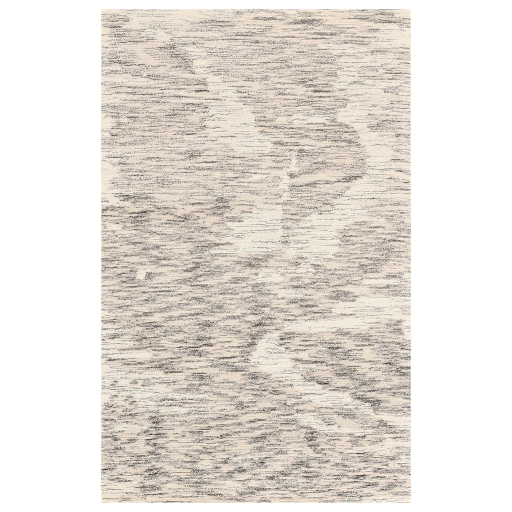 Mohave Ivory and Charcoal Abstract Hand-Hooked Area Rug 2' x 3'