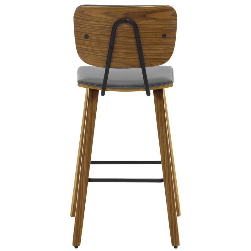 26" Wood Counter Height Bar Stools Set of 2 - 37.6"H x 19.5"W x 18.7"D