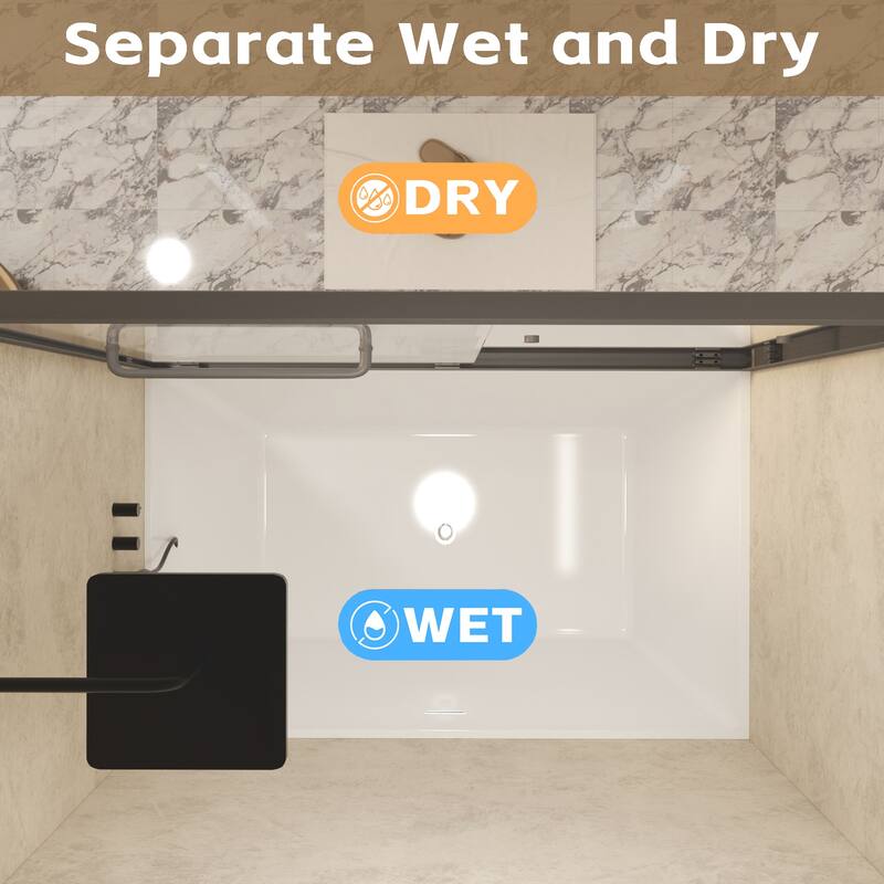 Aluminum Frame Double Sliding Shower Door