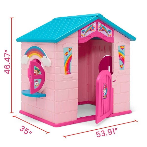 Plastic Indoor/Outdoor Playhouse with Easy Assembly, Pink - Bed