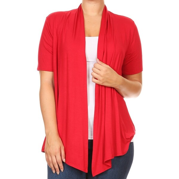 women's plus size short sleeve cardigan
