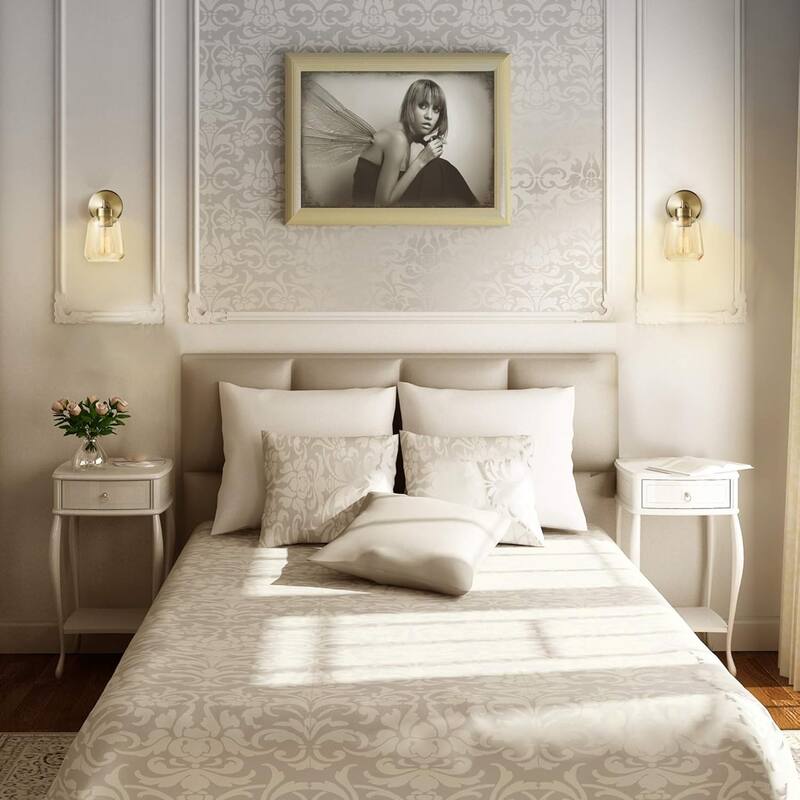 1-light bedroom light brass mounted light metal wall light