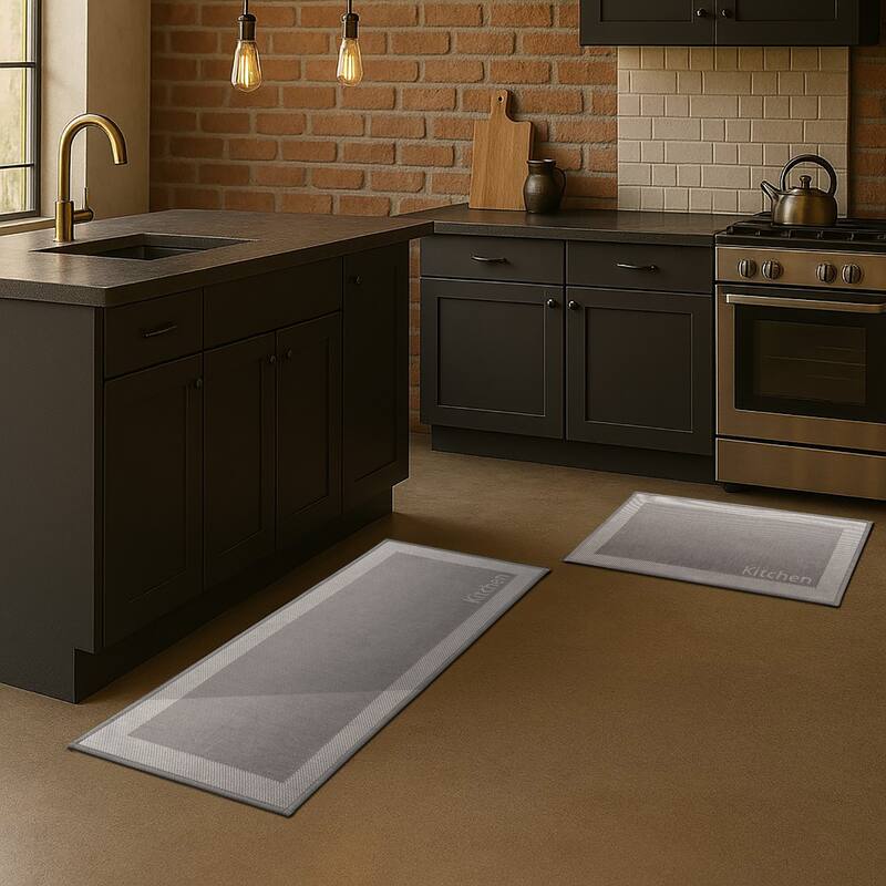 Kitchen Mat 20x32 or Runner 20x48 - Kitchen Beige - Set of 2