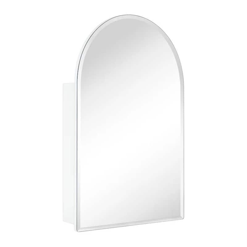 TEHOME Surface and Recessed Mount Frameless Arched Bathroom Medicine Cabinet with Mirror - 20x30