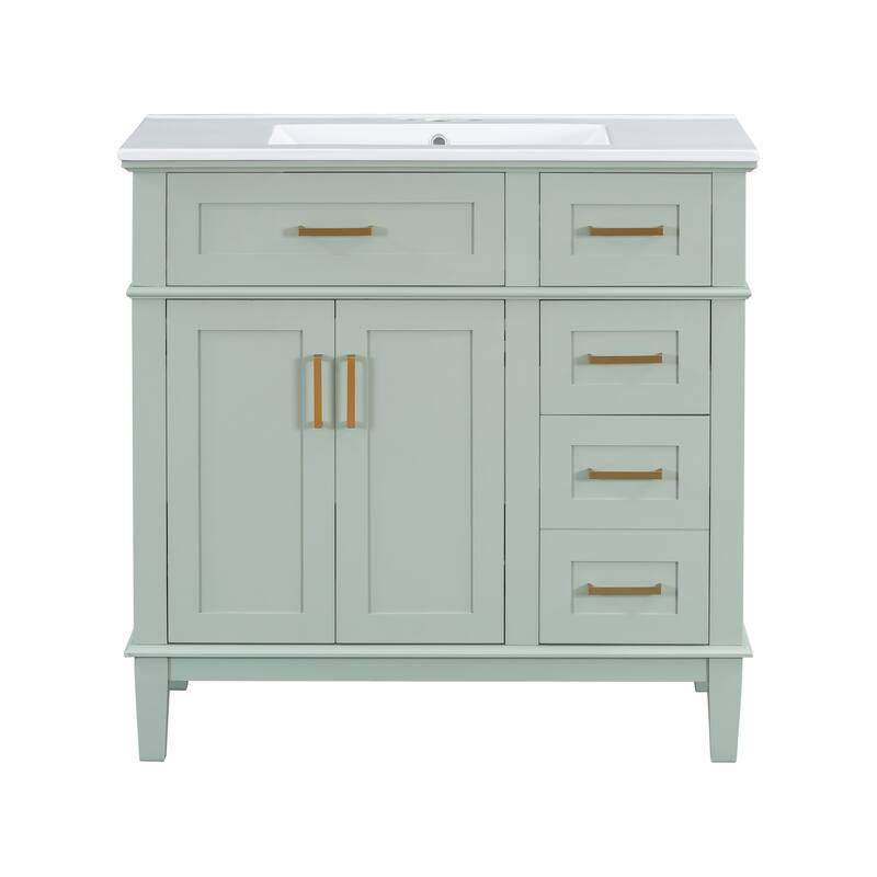 36" Modern Bathroom Vanity with Ceramic Sink