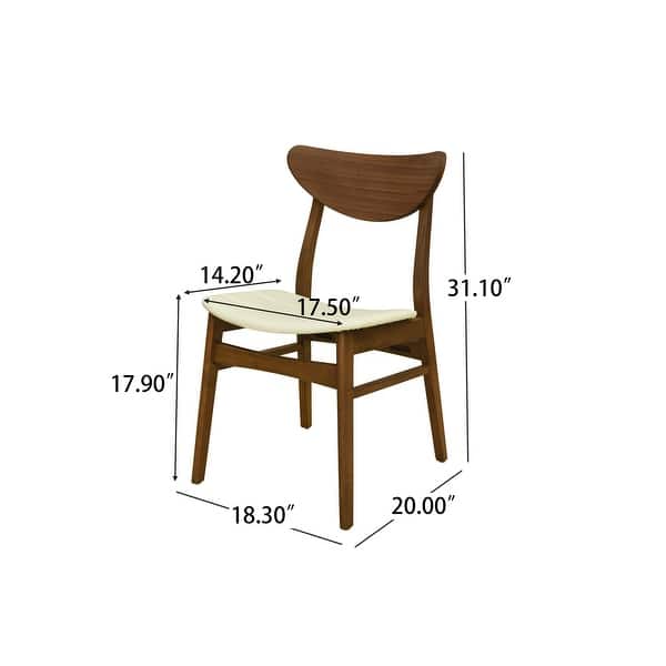 dimension image slide 1 of 3, Anise Faux Leather and Rubberwood Dining Chair (Set of 2) by Christopher Knight Home