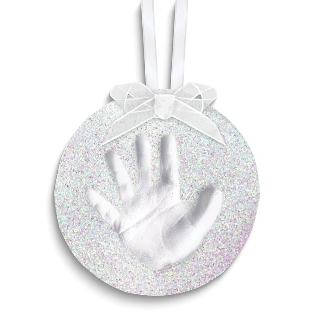 Curata White Babyprints Glitter Ornament with Clay Tools and Instructions