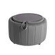 preview thumbnail 54 of 55, 30" W Round Velvet Upholstered Storage Ottoman with Flip Top Tray