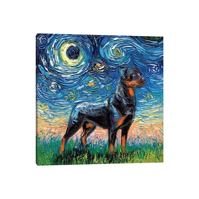 iCanvas "Rottweiler Night I" by Aja Trier Canvas Print