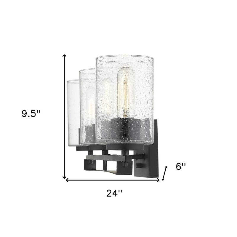 Modern Flush Mount Wall Light Fixture with Clear Bubble Glass Shade and LED Compatible for Bedroom