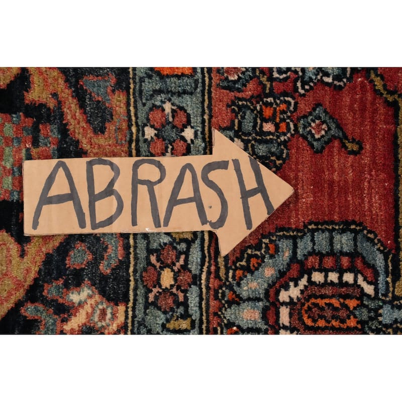 Hand Knotted Oriental 100% Wool Carpet Traditional Floral Navy Blue & Blues Bakhtiari Area Rug - 10' 7'' X 7' 3''
