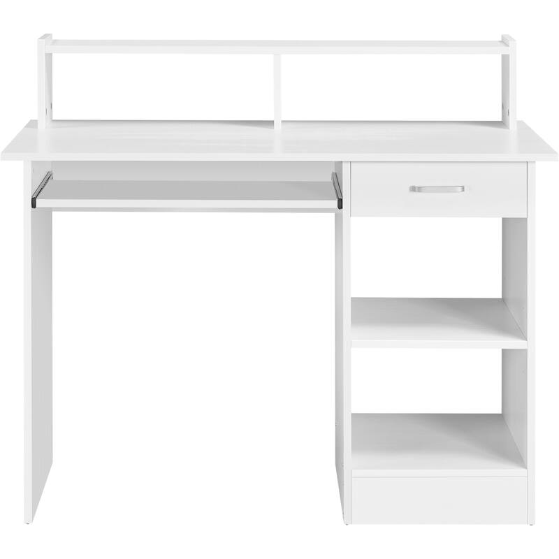 Yaheetech Computer Desk Desktop Table with Storages and Keyboard Tray