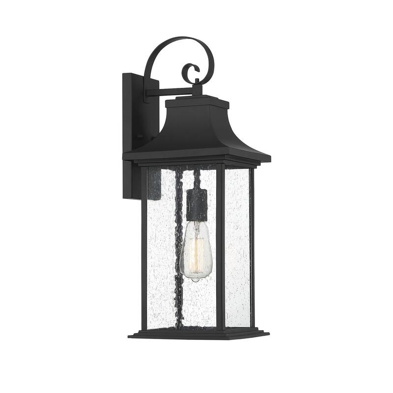 Hancock 1-Light Outdoor Wall Lantern in Matte Black