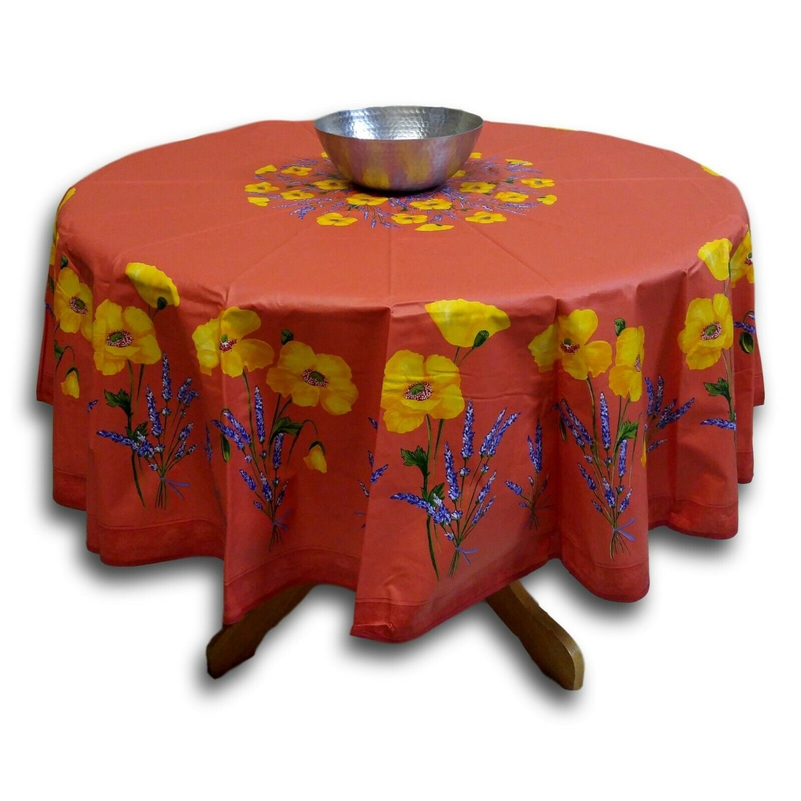 Wipeable Spill Resistant Provencal Cotton Cannes Collection Tablecloth
