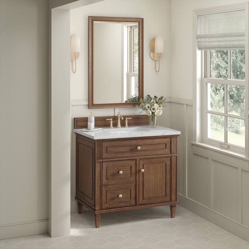 James Martin Vanities Lorelai 36" Single Vanity, Mid-Century Walnut