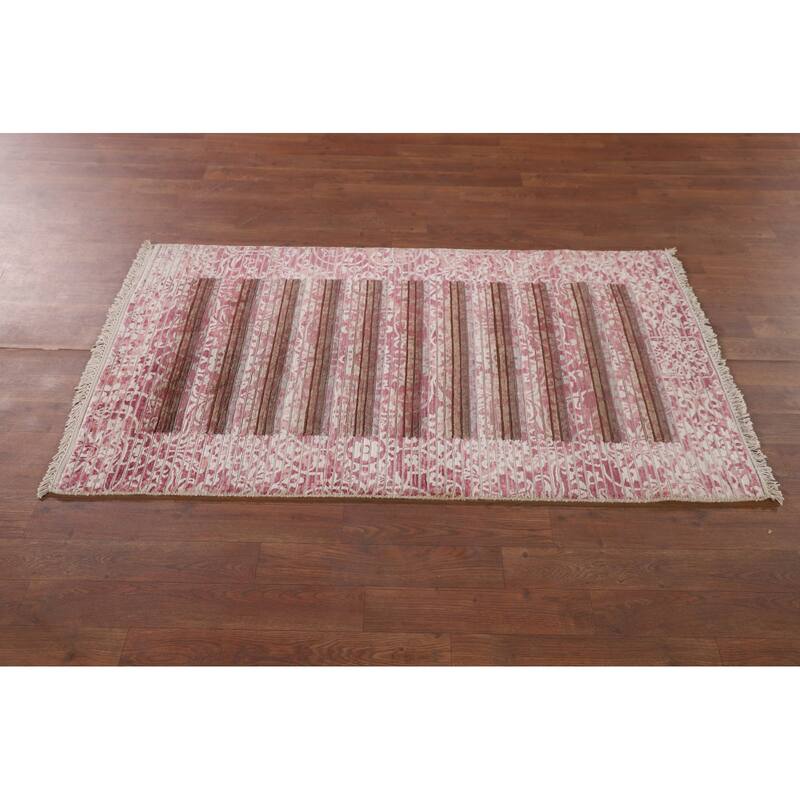 Abstract / Modern Accent Rug Handmade Oriental Wool Carpet - 2'8"x 4'8"