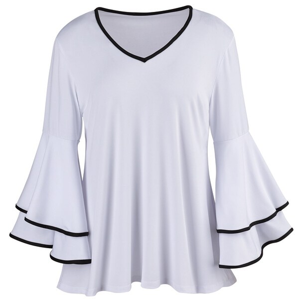 women's tops with flared sleeves