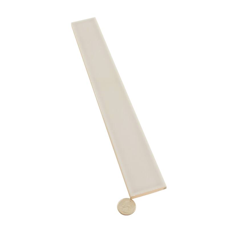 Apollo tile 2" x 16" Horizonte Glossy Soft Dove Gray Ceramic Tile (10.76 sq ft/case) - 50 Pack