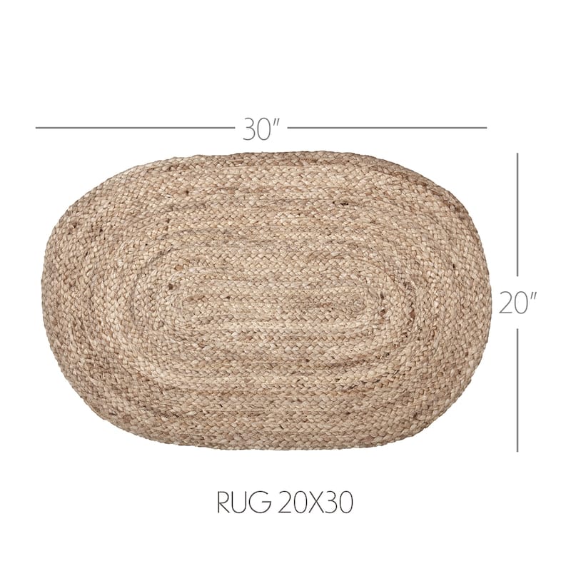 Natural Jute Rug Oval w/ Pad 20x30 - 20" x 30" Oval