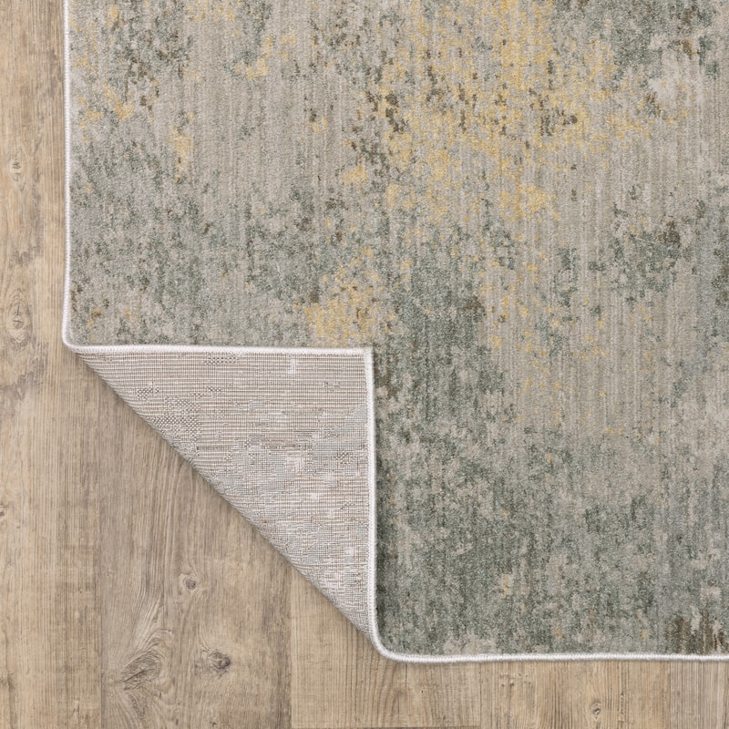 Melody Distressed Abstract Beige/ Yellow Area Rug