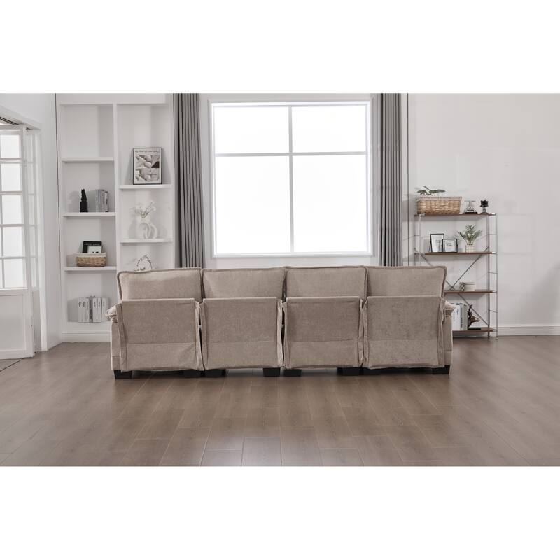 GDFStudio - U Shaped 110" Chenille Modular Cloud Sectional Couches