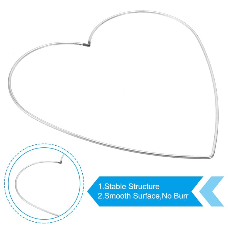 Dream Catcher Rings, Metal Heart Shape Macrame Wreath Floral Hoop - Silver