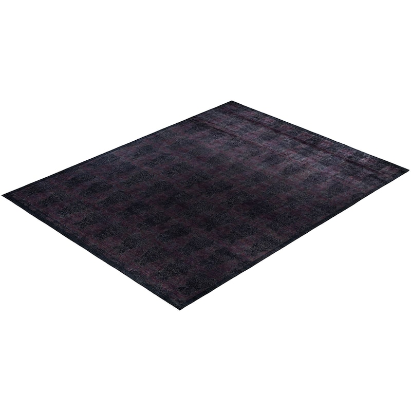 Overdyed One-of-a-Kind Hand-Knotted Area Rug - Black - 12' 1" x 15' 3"