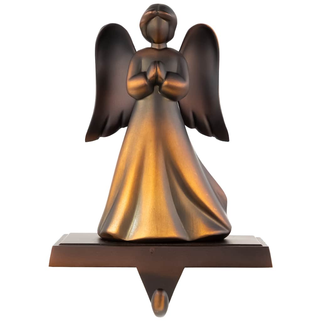 7" Copper-tone Praying Angel Metal Christmas Stocking Holder