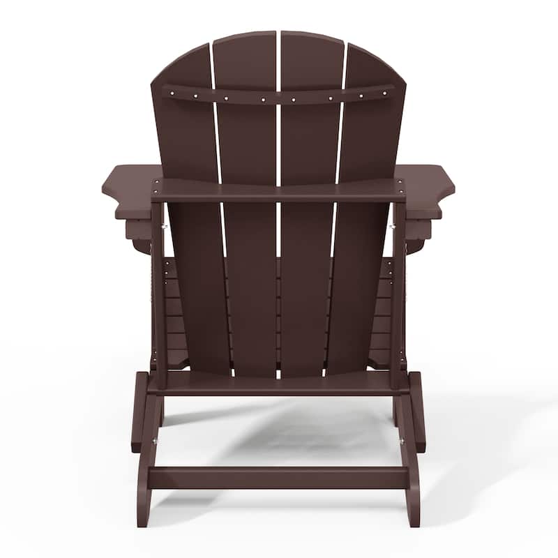 Polytrends Laguna Weather Resistant Outdoor Patio Folding Adirondack Chairs (Set of 4)