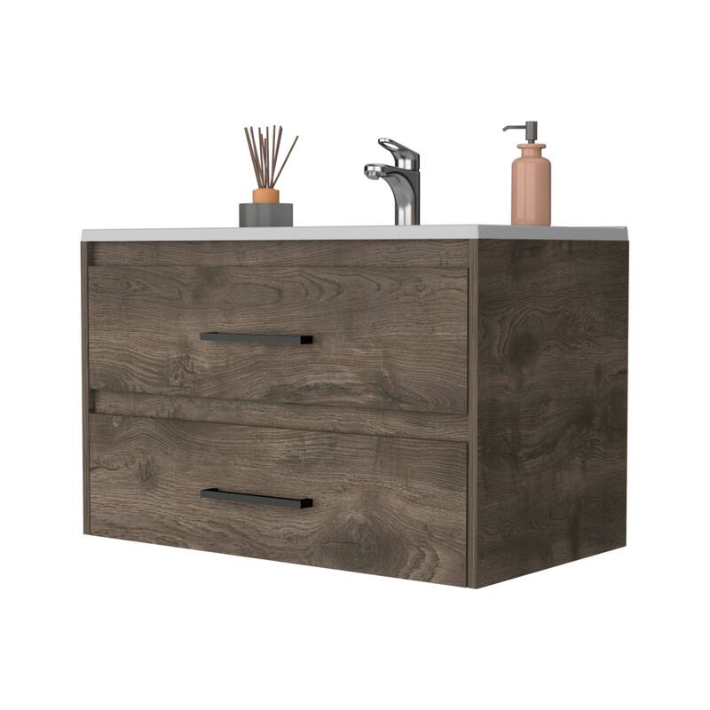 Modern Bathroom Vanity with Ample Storage, Wall-Mounted Design, 31.7"x18.8"x20.4" - 31.7in L