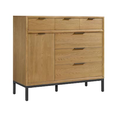 Newport 6-Drawer Gentleman's Chest, Natural Oak