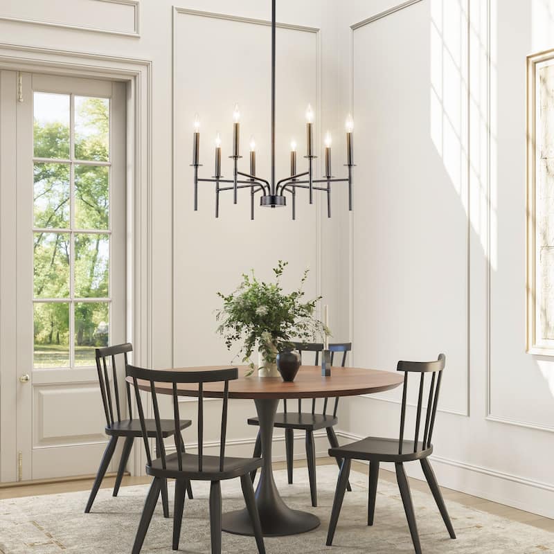 Starsky 8-Light 27'' Traditional Classic Candle Farmhouse Chandelier