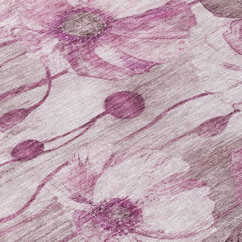 Machine Washable Indoor/ Outdoor Chantille Modern Floral Rug