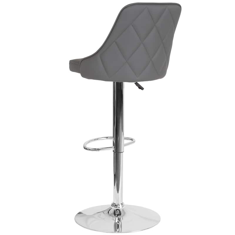 Modern Height-adjustable Chrome Barstool - 18"W x 19"D x 35.75" - 44.25"H - 18"W x 19"D x 35.75" - 44.25"H