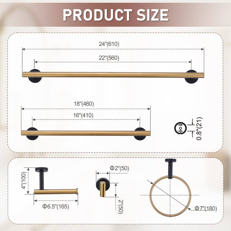 WOWOW 6-Piece Bath Hardware Set with Mounting Hardware