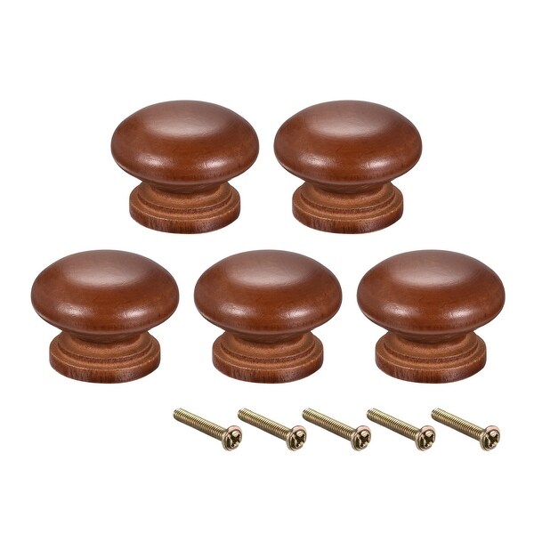Round Pull Knob Handle 35mm Dia Cabinet Furniture Bedroom Kitchen Drawer 5pcs - 35mmx25mm(D*H)-5pcs