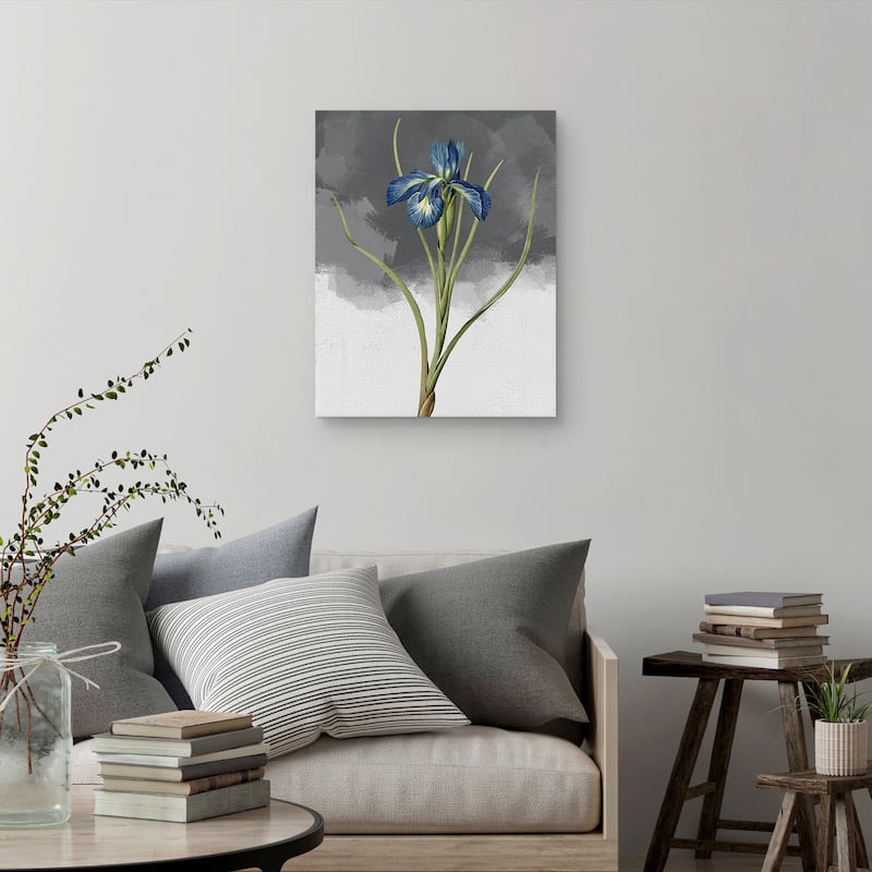 Blue Iris Grey by Design Lab Canvas Art Print